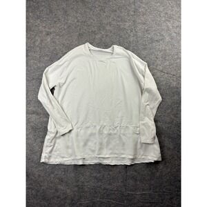 Lululemon Shirt Women 4 White Ease Of Mind Long Sleeve Oversized Athleisure Boho